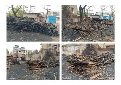 Fire Damaged Stock of Teak Wood~Rameshwar Timber Traders
