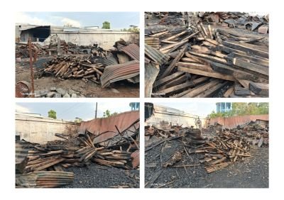Fire Damaged Stock of Teak Wood~M/S Kamla Timber Traders