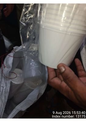 WATER AFFECTED STOCK OF DIFFERENT TYPES OF FOOD GRADE PLASTIC  CONTAINERS